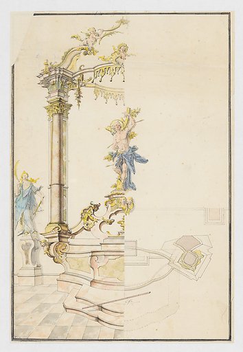 Design for an Altarpiece with a Figure of St. Sebastian