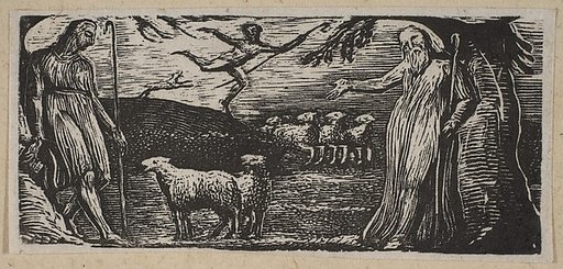 Thenot Remonstrates with Colinet, Lightfoot in the Background, from Thornton's "Pastorals of Virgil"