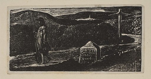 Colinet's Journey, Milestone Marked 'LXII Miles to London', from Thornton's "Pastorals of Virgil"