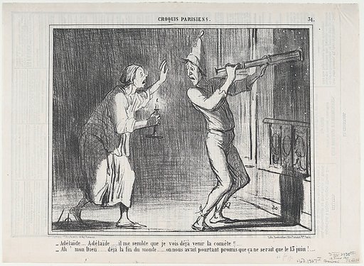 Adèlaïde... Il me semble que je vois... la comète! (Adelaide... I think I see the comet!), from "Croquis Parisiens"