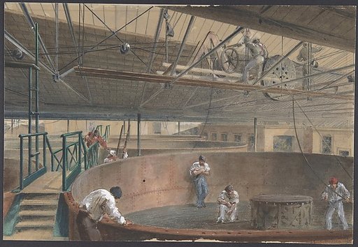 Coiling the Cable in the Large Tanks at the Works of the Telegraph Construction and Maintenance Company of Greenwich, 1865