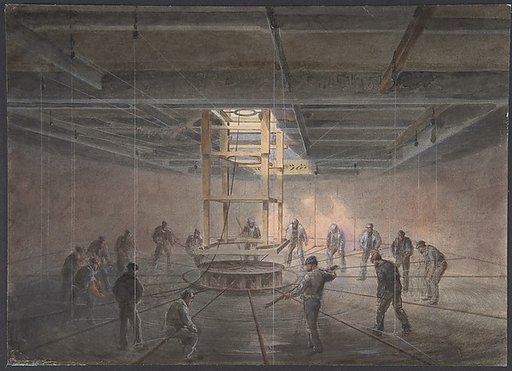 Interior of One of the Tanks on Board the Great Eastern: The Cable Passing Out