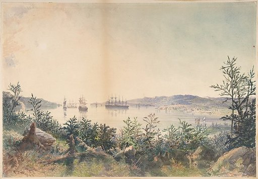 Arrival in Trinity Bay, Newfoundland: The Cable Passed to the Paddle-box Boat of the Terrible, etc.