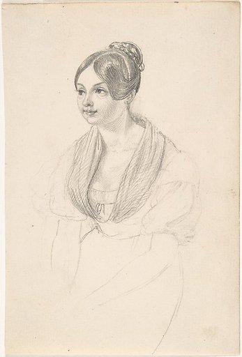 Portrait of a Young Woman; verso: Sketch of a Young Woman with her Hands Resting on a Table
