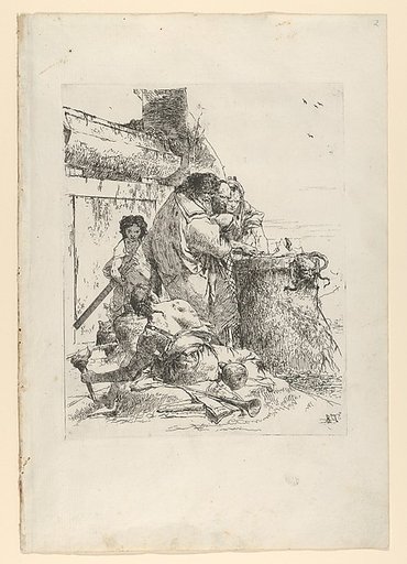 Three magicians burning a snake, from the Scherzi