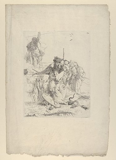 Six people watching a snake, from the Scherzi
