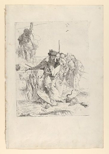 Six people watching a snake, from the Scherzi