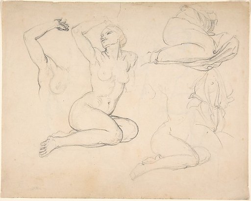 Studies of a Sitting Woman; verso: Studies of Men