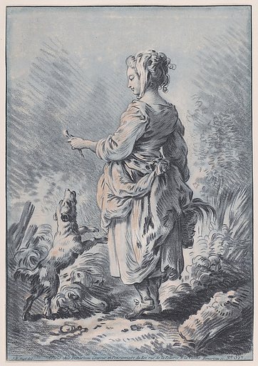 Young Woman with a Dog