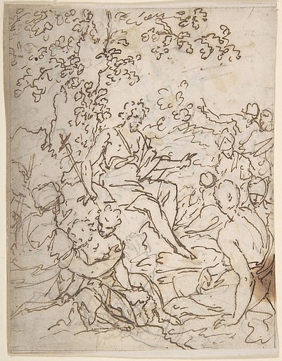 A Seated John the Baptist Preaching