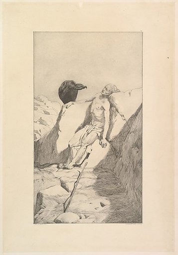 Sterbender Wanderer, from the series Radierte Skizzen