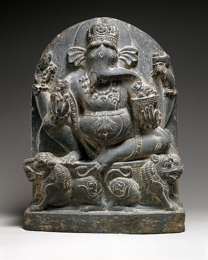 Ganesha Seated on a Lion Throne