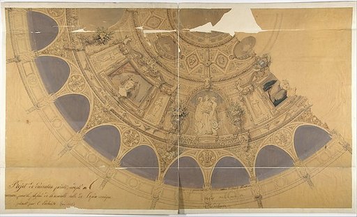 Design for the decoration of the ceiling in the Opéra Comique, Paris