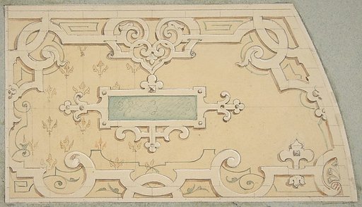 Design for the decoration of the stairway in the Chateau d'Ognon of M. de Machy (Oise, France)