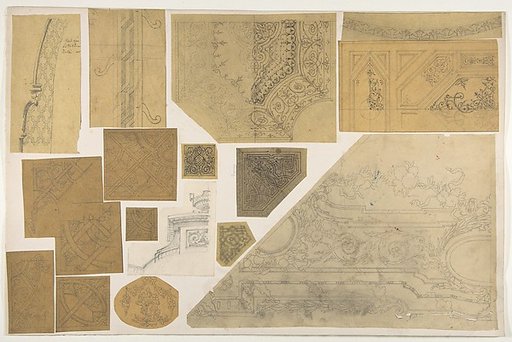 Sixteen designs of the decoration of walls and ceilings