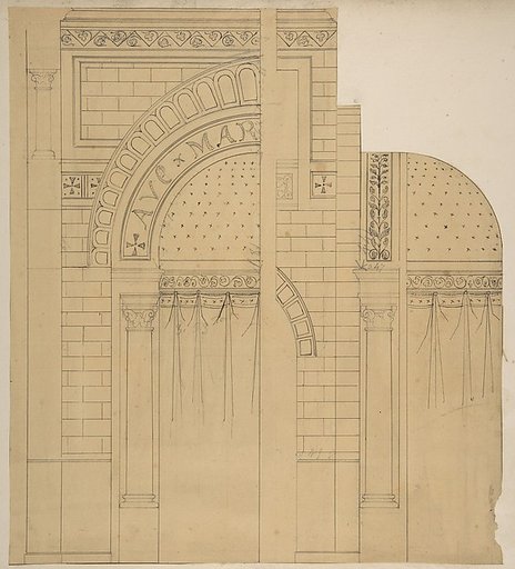 Elevation of a wall design, possibly for a chapel
