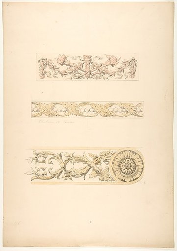 Three ornamental motifs in rococco style
