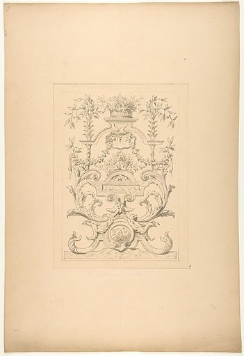 Design for a decorative panel in the Baroque style for the Chateau de Vaux-Praslin