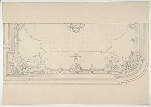 Design for the decoration of a wiling with strapwork and rinceaux
