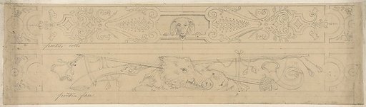 Two designs for panels to decorate a hunting lodge
