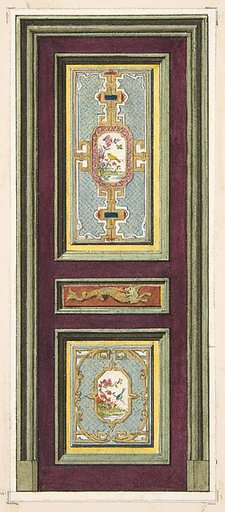 Design for the decoration of a door with Chinese motifs