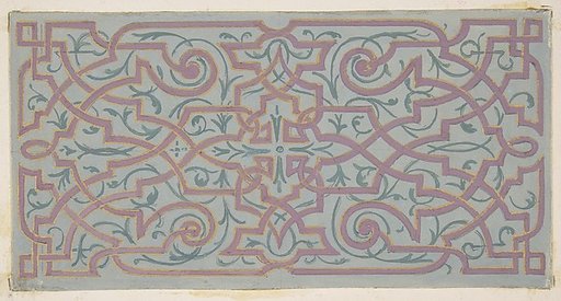 Design for the decoration of a ceiling with strapwork