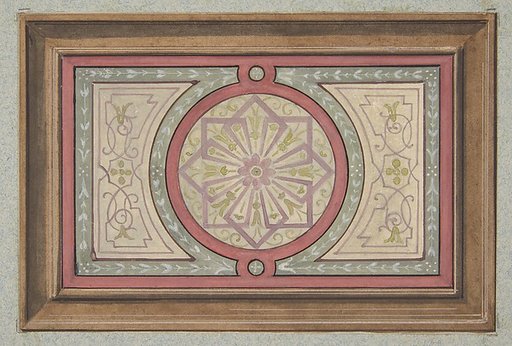 Design for a framed panel with painted decoration