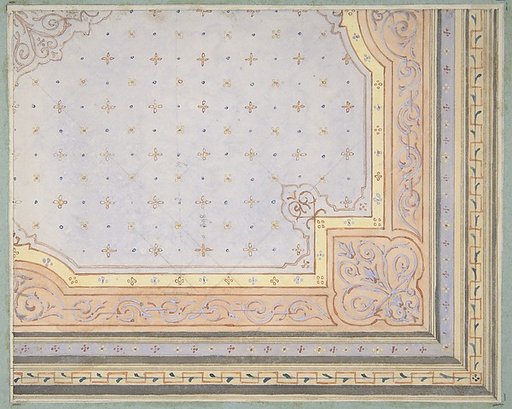 Partial design for the painted decoration of a ceiling