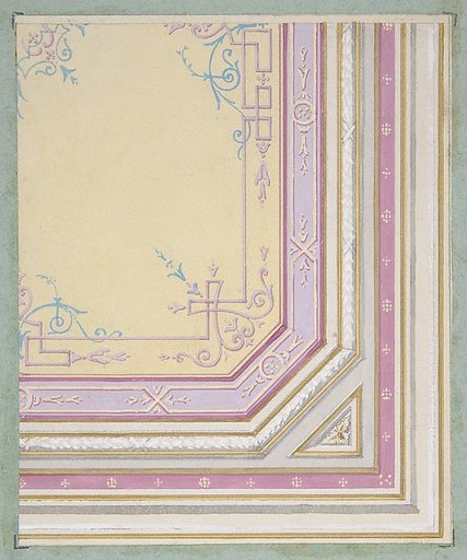 Partial design for the painted decoration of a ceiling