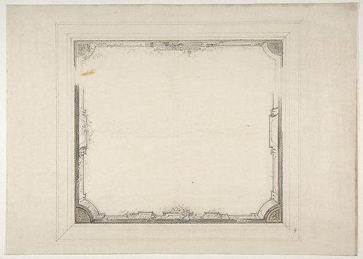 Design for a ceiling to be decorated with a trompe l'oeil balustrade
