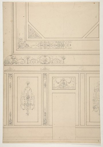 Design for the painted decoration of a rooms walls and ceiling