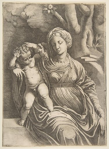 Virgin and Child seated beneath a tree