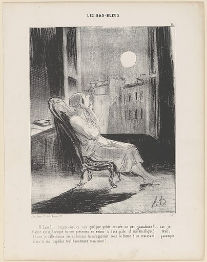 O Lune!... Inspire-moi ce soir quelque petite pensée..., from Les Bas-Bleus, published in "Le Charivari"