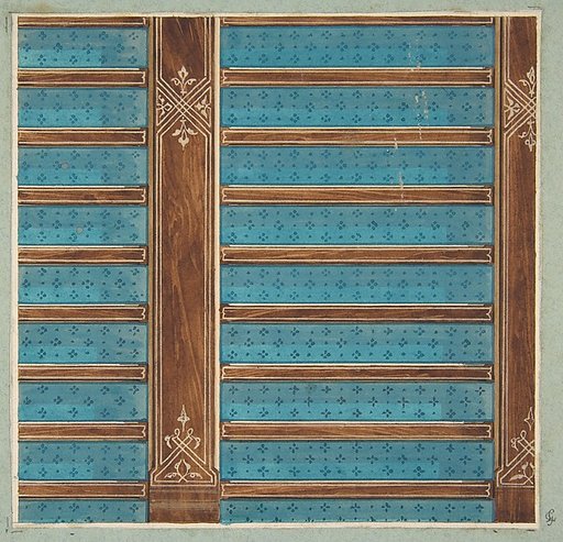 Design for the decoration of a beamed ceiling