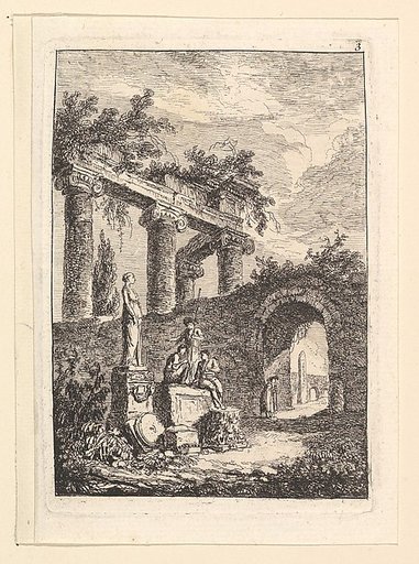 La Statue en Avant les Ruines