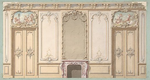 Elevation of a salon decorated in Louis XV style