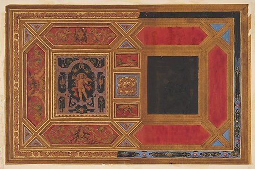 Design for a ceiling painted with grotesque motifs
