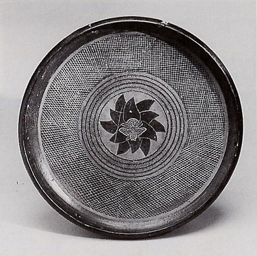 Dish with a Bee Pollinating a Lotus