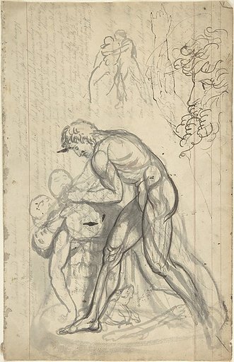Sketchbook page with drawings of sculpture