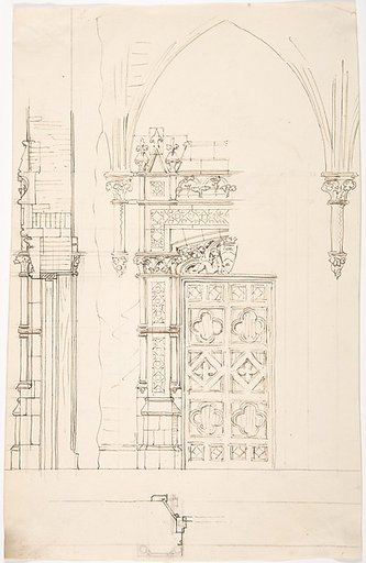 Design for a Gothic Wall and Door