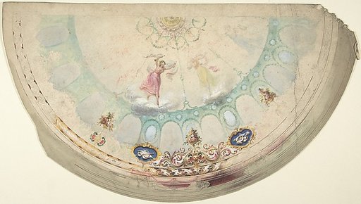 Half of a Circular Ceiling Design with Nymphs