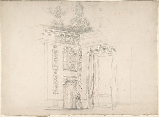 Corner of a Room with a High Coved Ceiling