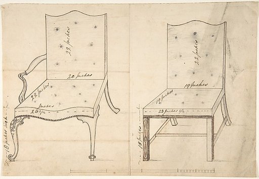 Designs for an Armchair and Side Chair