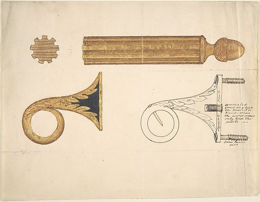 Design for a Bracket and Rod for Drapery
