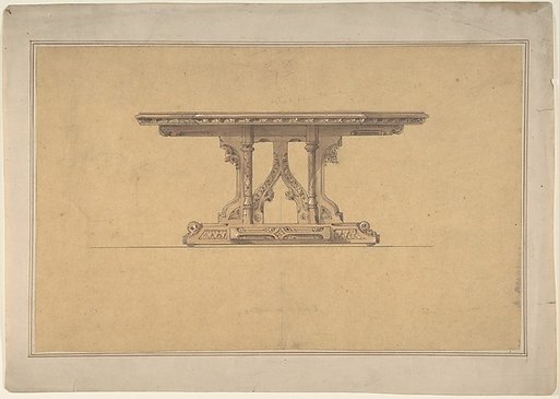 Design for a Gothic Style Table