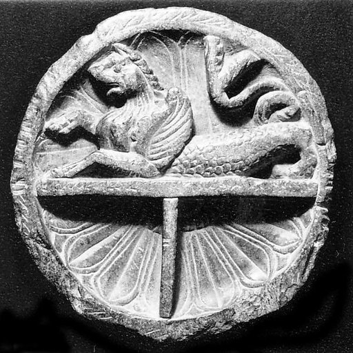 Dish with Mythical Winged Animal