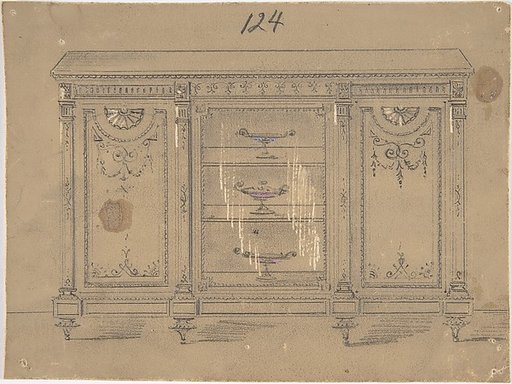 Cabinet Design with Glass Center Door