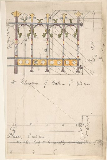 Design for an Iron Gate, Elevation and Plan