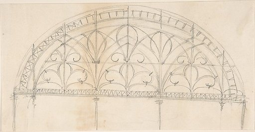 Arched Panel of Wrought Iron Ornament