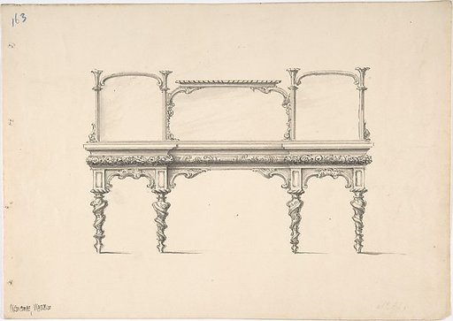 Design for a Sideboard with Mirrors and Turned Legs